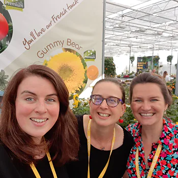 Aline, Camille and Mathilde our CLAUSE HOME GARDEN Sales team at the Flower Trials